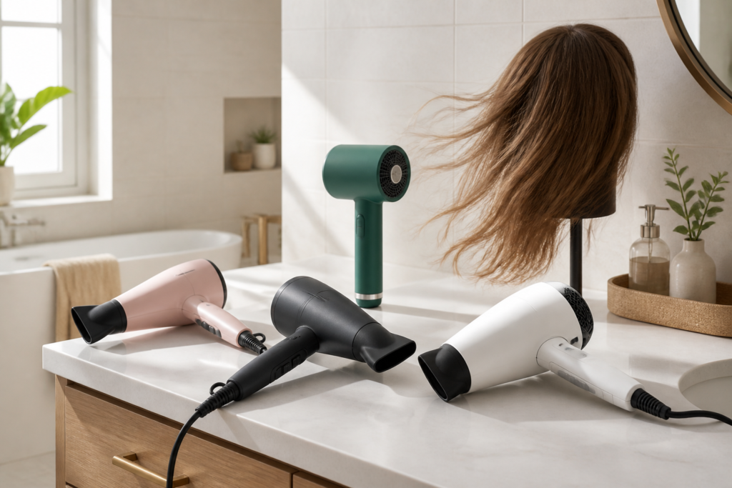 best budget hair dryer picks on a bathroom vanity